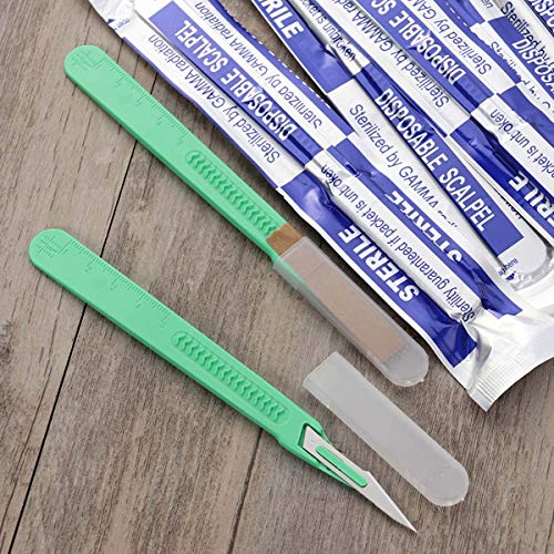 UKCOCO 10Pcs Disposable Plastic Surgical Scalpel Knife Multi-Function Scrapbooking Crafts Carving Knife Tools(SS-1)