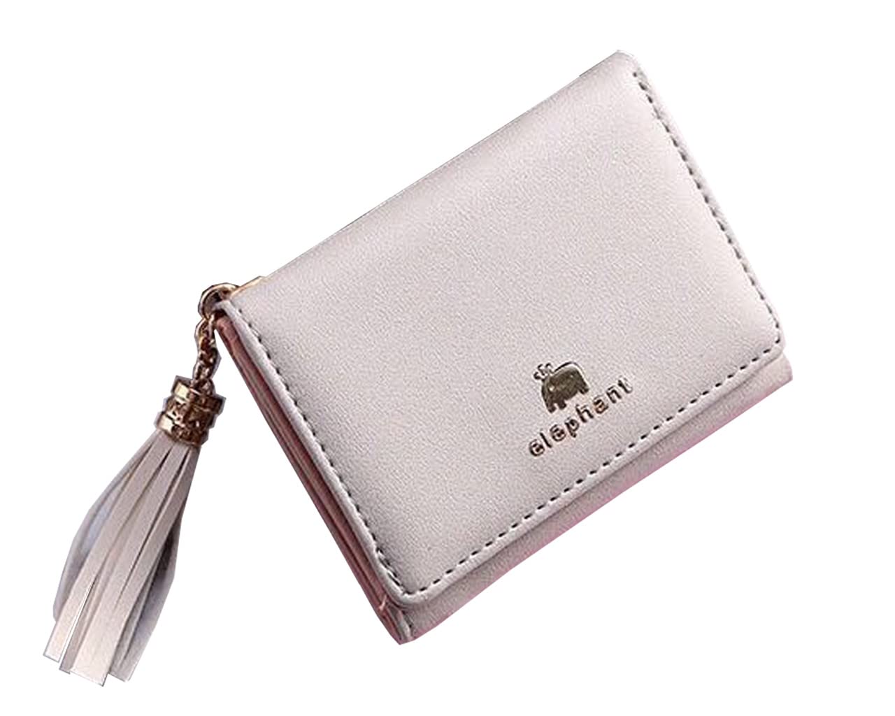 Beautiful Ladies Tussle and Character Cute Cards and Notes PU Leather Wallets - Beige