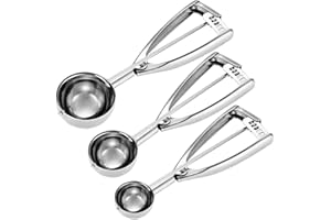 Fayomir Cookie Scoop Set - Small/1 Tbsp, Medium/2 Tbsp, Large/3 Tbsp - Cookie Dough Scoop, Cookie Scoops for Baking,18/8 Stai