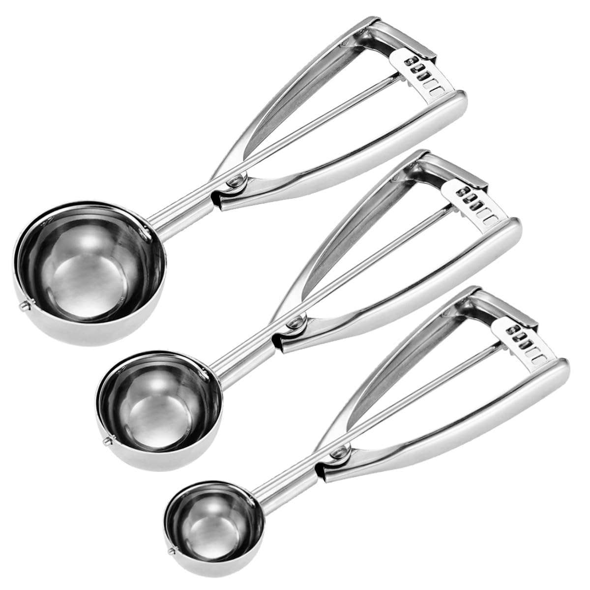 Fayomir Biscuit Scoop Set - Small / 1 Tbsp Medium / 2 Tbsp Large / 3 Tbsp - Ice Cream Scoop 18/8 Stainless Steel Dough Scoop/Cupcake Scoop/Melon Baller