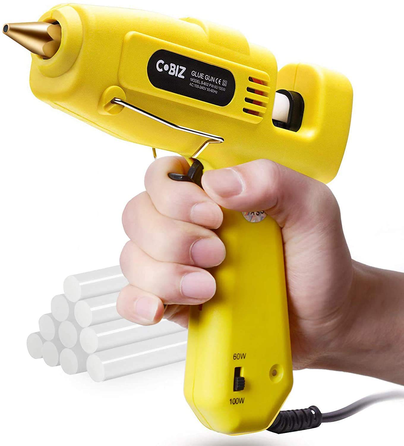 Hot Glue Gun with sticks-60/100W Full Size (Large Size) Dual Power High Temp Heavy Duty Melt Glue Gun Kit,DIY a Gift for Your Family (Not Mini Glue Gun)