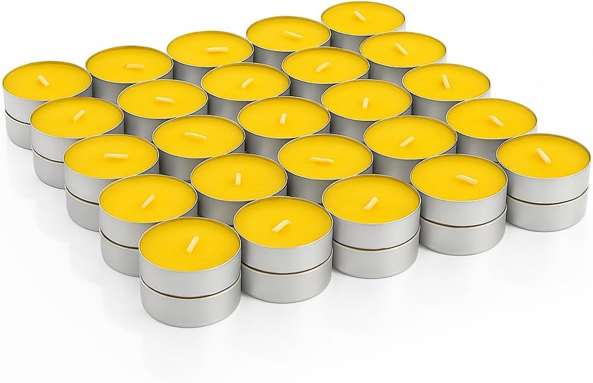 50x Citronella Tealight Candle Insect Repeller Ideal for Mosquito Fly Insect Repeller in Parties, Events & More 50pk