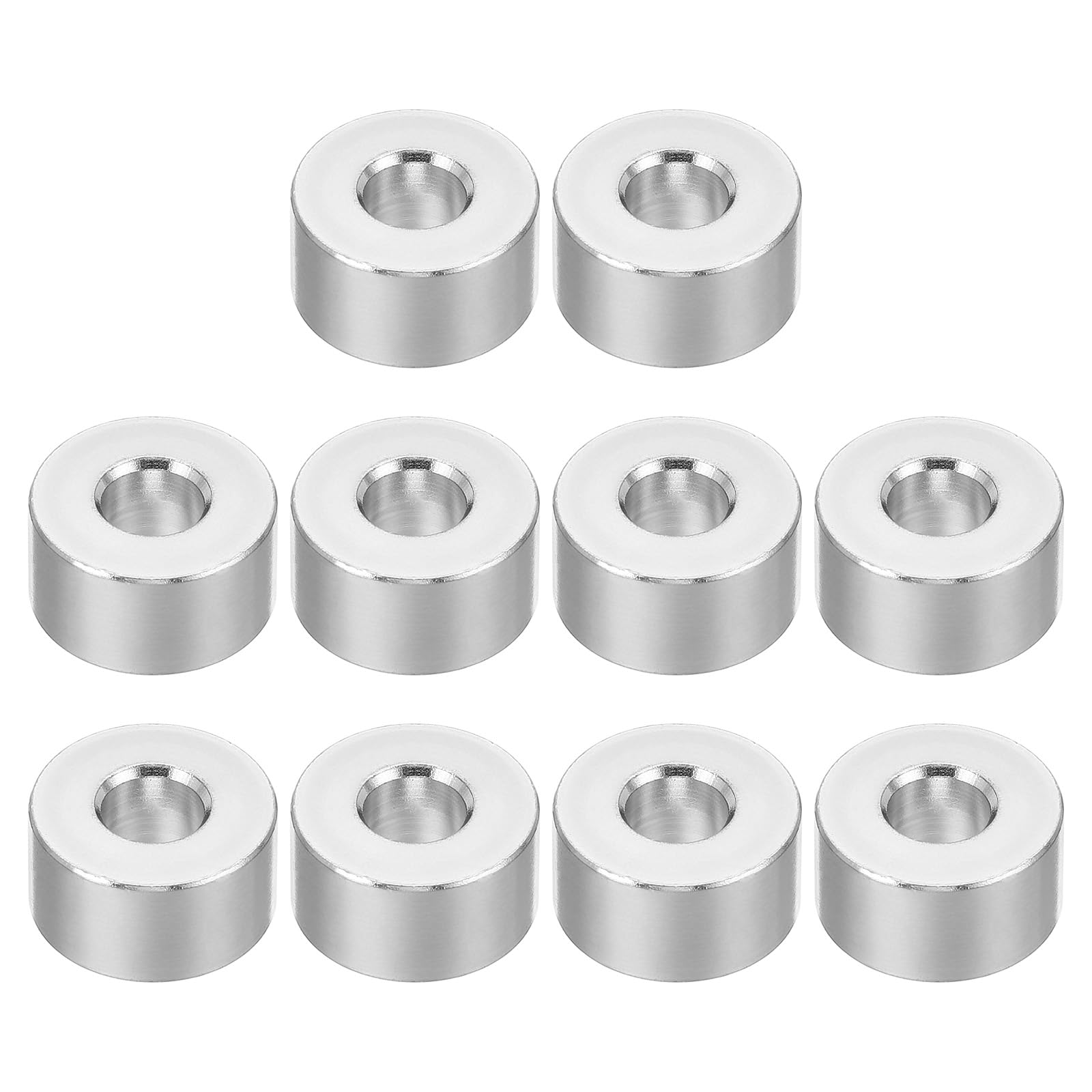 PATIKIL M6 Aluminum Spacers, 10 Pcs Metal Spacer Aluminum Round 6.2mm ID x 15mm OD x 8mm L Thickness Aluminum Spacer Screw Standoff for 1/4" or M6 Screw Bolts