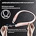 ZEAKOC Bluetooth Headphones Wireless Retractable Headset Neckband Stereo Earbuds Dual In Ear Sweatproof Noise Cancelling Earphones-Rose Gold