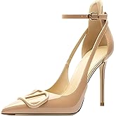 Qunvngutui Women's Pointed-Toe Bag-Toe Strappy High-Heeled Shoes Sexy Stiletto Pumps