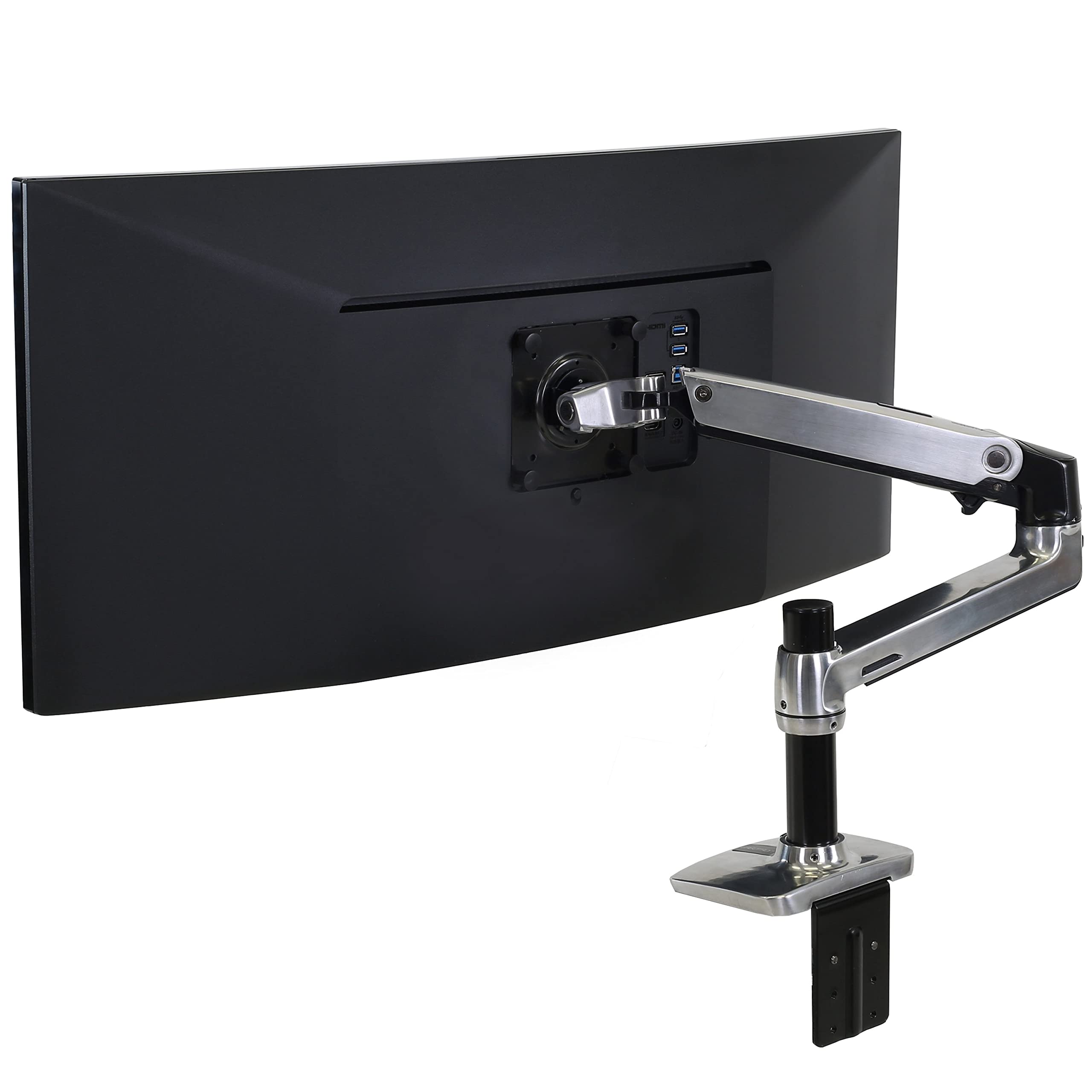 Ergotron – LX Premium Monitor Arm, Single Monitor Desk Mount – fits Flat Curved Ultrawide Computer Monitors up to 34 Inches, 3.2-11.3kg, VESA 75x75mm or 100x100mm – Polished Aluminum (45-241-026) — image 1