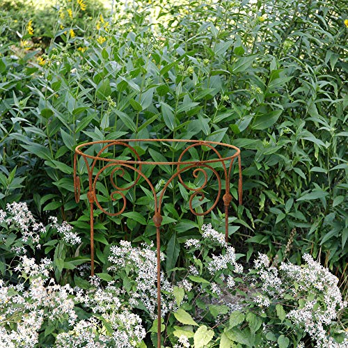 Gerry Staudenhalter Durchmesser Strauchhalter Staudenbinder rund Rankhilfe Stütze Pflanzen Metall Eisen Rost Deko (40cm) – Bild 7