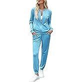 Marvmys Women's Velour Tracksuit Full Zip Up Sweatsuits Set 2 Piece Outfits Jogger Set