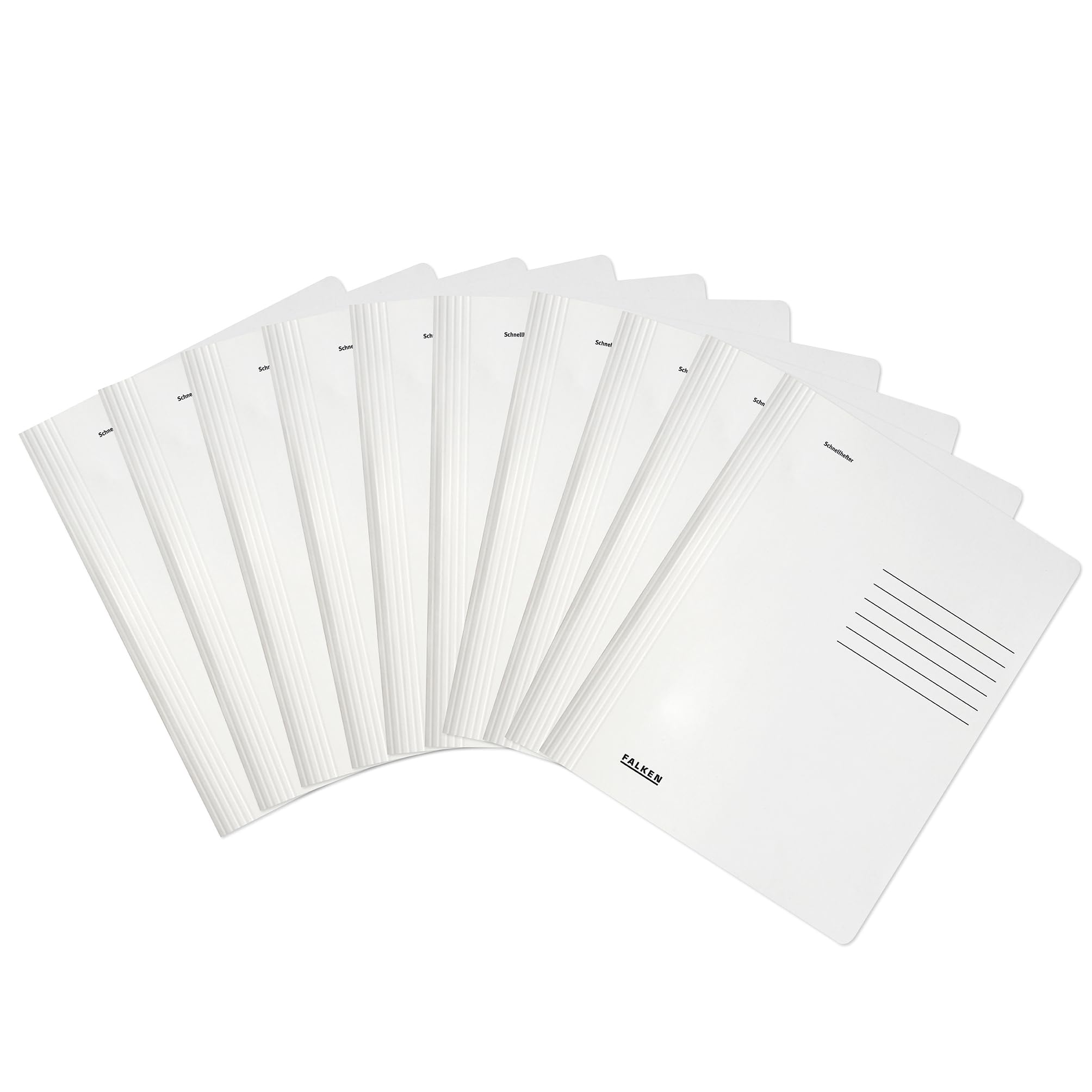 Original Falken 10-pack of intensive colour loose-leaf binders. Made in Germany. Ready-to-use folded staplers made of recycled cardboard, DIN A4 commercial and public authority stapling dark brown Blue Angel