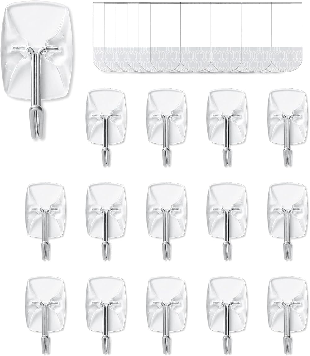JELLYSUB 15 Hooks 30 Strips Clear Small Wire Toggle Hooks Value Pack