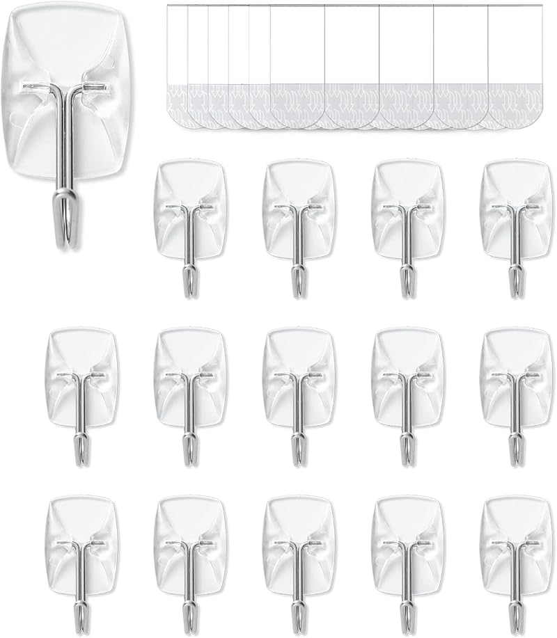JELLYSUB 15 Hooks 30 Strips Clear Small Wire Toggle Hooks Value Pack