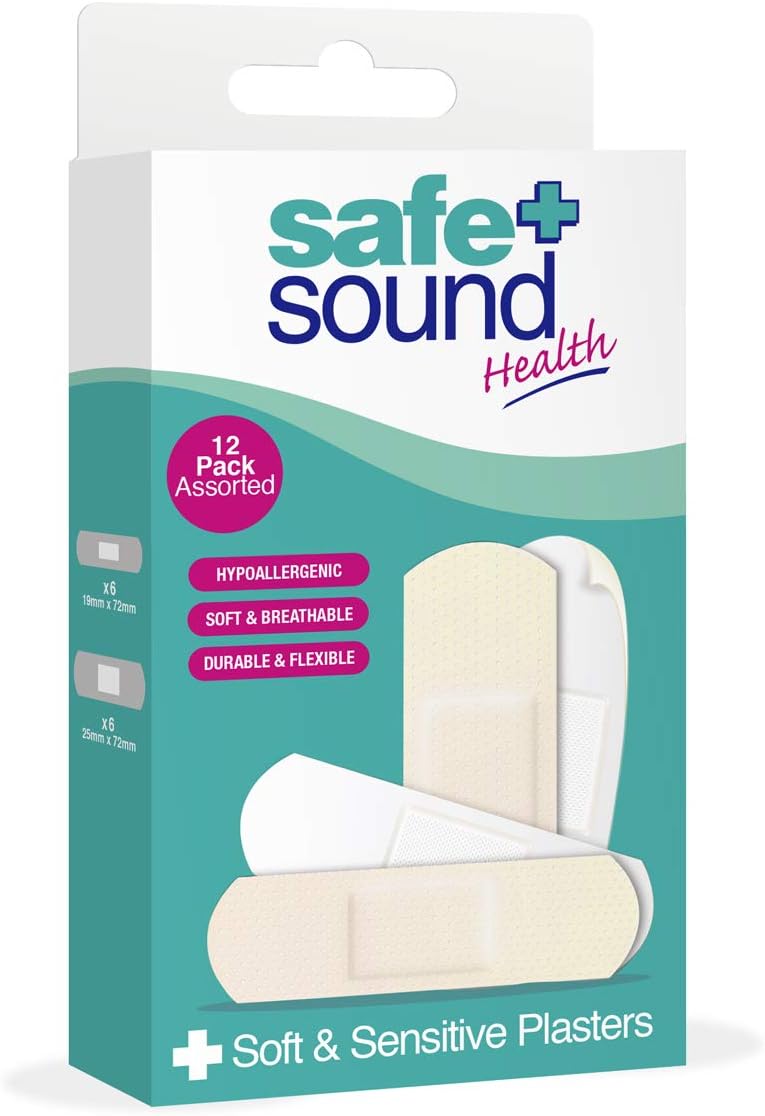 Safe and Sound Sterile Plaster for Sensitive Skin Pack of 12