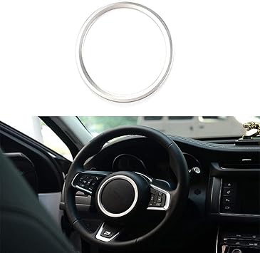 Amazon Com Premium Aviation Aluminum Alloy Car Steering Wheel Decoration Ring Sticker Decals For Xe Xfl F Pace F Type Xf 15 21 Silver Automotive