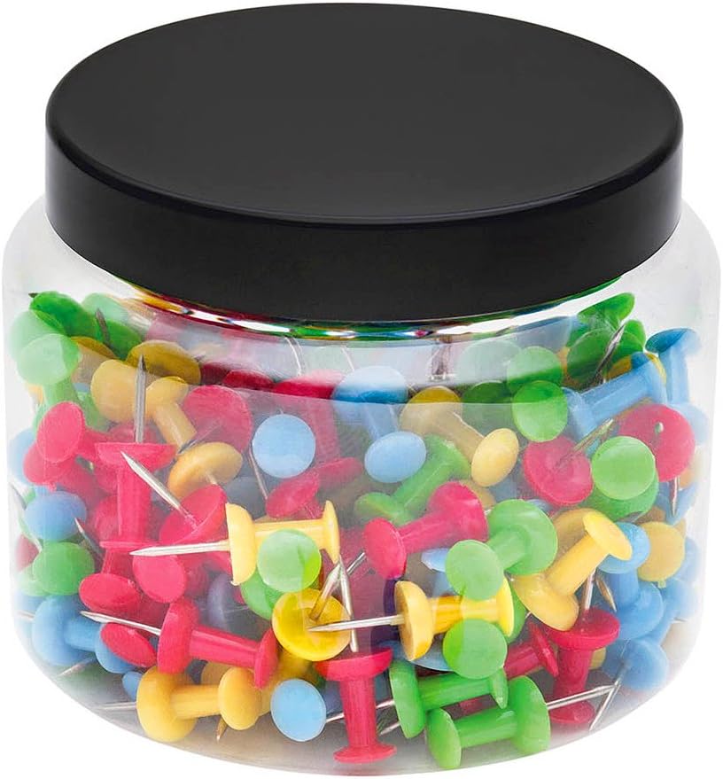 Wedo 901 05420079 Diabolo Shaped Map and Push Pin - Assorted Colours (Pack of 200), Colourful (Pack of 200), Einheitsgröße