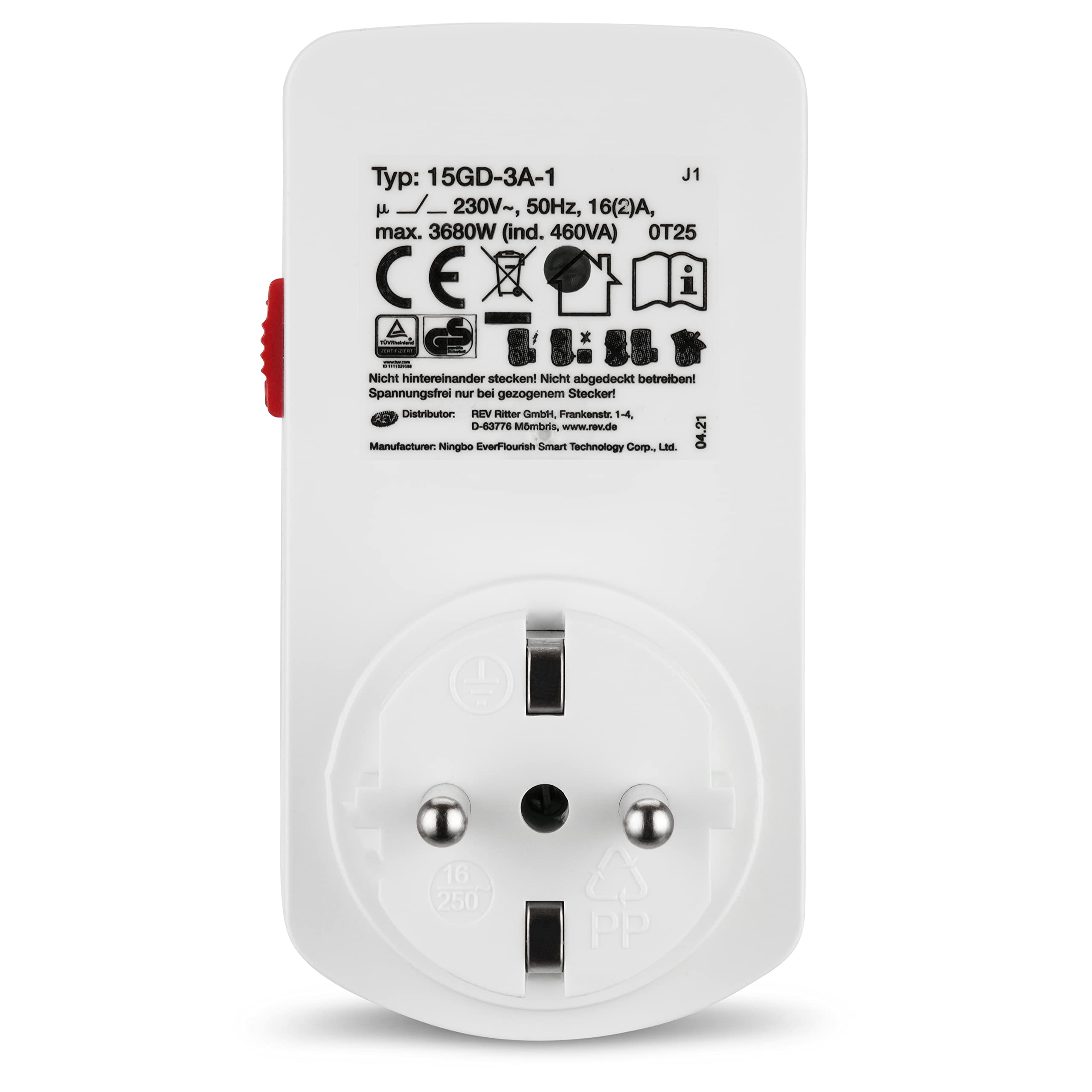 REV Zeitschaltuhr – mechanische Zeitschaltuhr Steckdose (48 Schaltzeiten/Tag, 30Min. Intervalle, max. 3680W) – Weiss 8