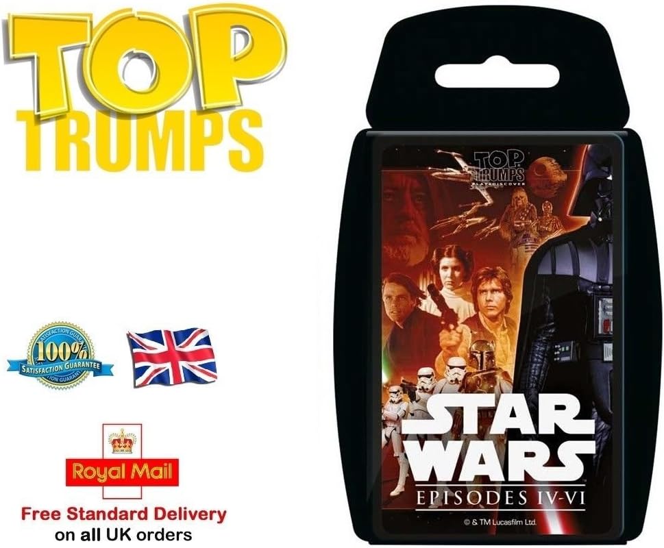 Deluxe TOP TRUMPS CARD GAMES Family Kids Fun Travel Holiday Playing Game Christmas Gift by Lizzy® (Star Wars 4 - 6)