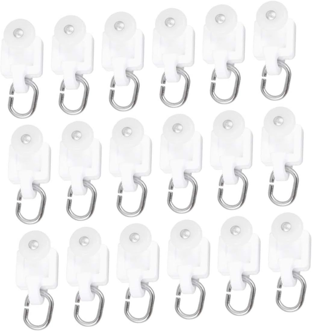 LIOOBO Curtain Glider Hooks Track Rail Runner Curtain Mute Wheel