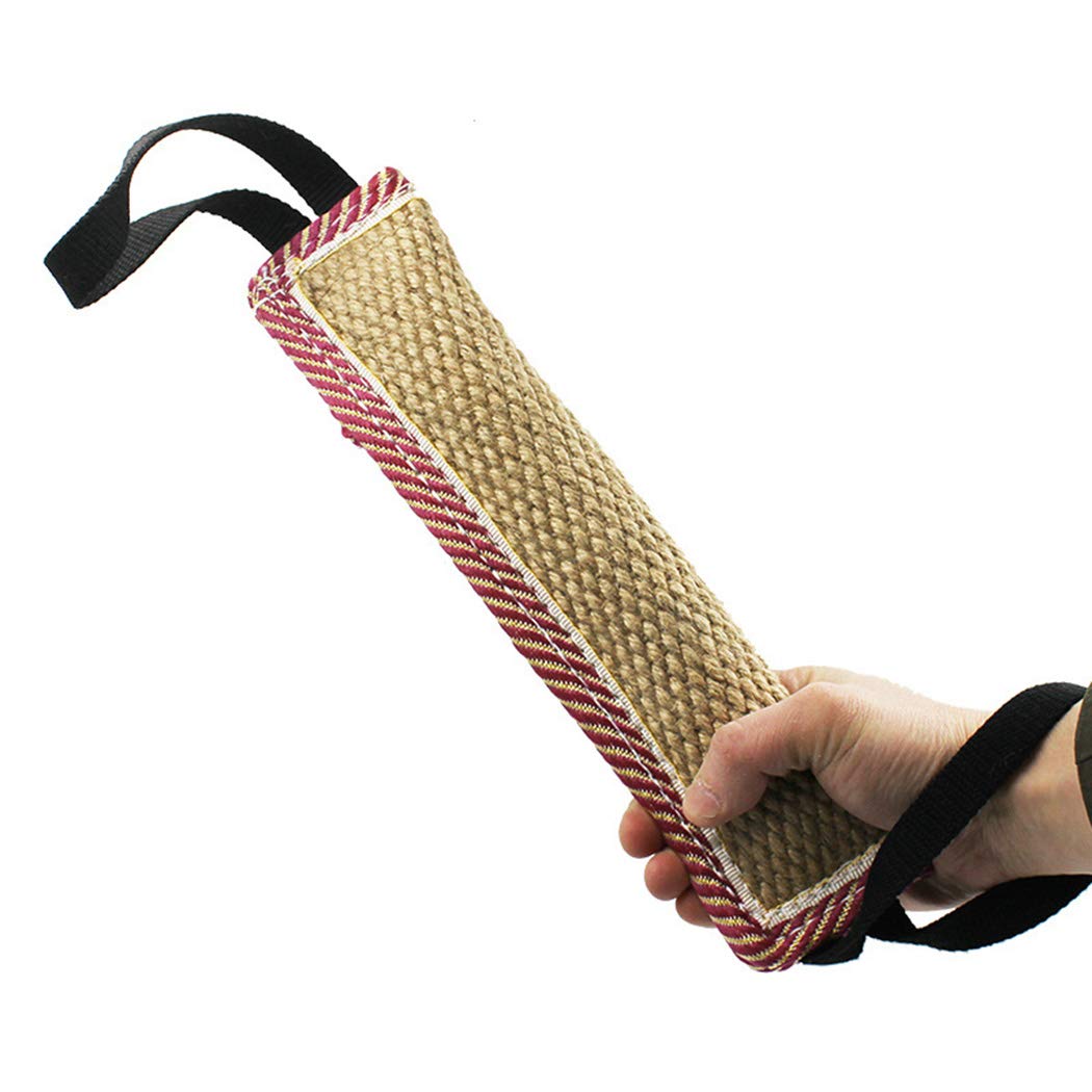 Egurs Durable Linen Dog Training Stick Toys (32 cm) with 2 Handles for