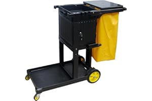 SHUNYILONG Commercial Janitorial Cart Professional Heavy-Duty Cleaning Cart with Locking Cabinet & Large Wheels for Hotel Off