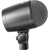 Phenyx Pro PDM33 Kick Drum Microphone, Cardioid Dynamic Mic with Locking Stand Adapter, Integral XLR Connector, and Metal Mesh Grille