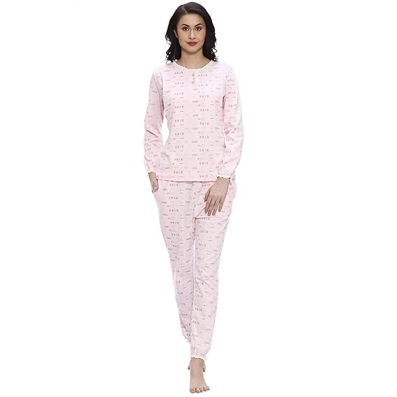 Baby Pink Cotton Maternity Top & Pyjama