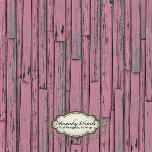 Swanky Prints 83-4JHD-5N8W 5' x 5' Blush Pink Peeling Wood Vinyl Photography Backdrop
