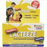 Lacteeze Childrens 100 chewable Tablets Strawberry by Gelda Scientific