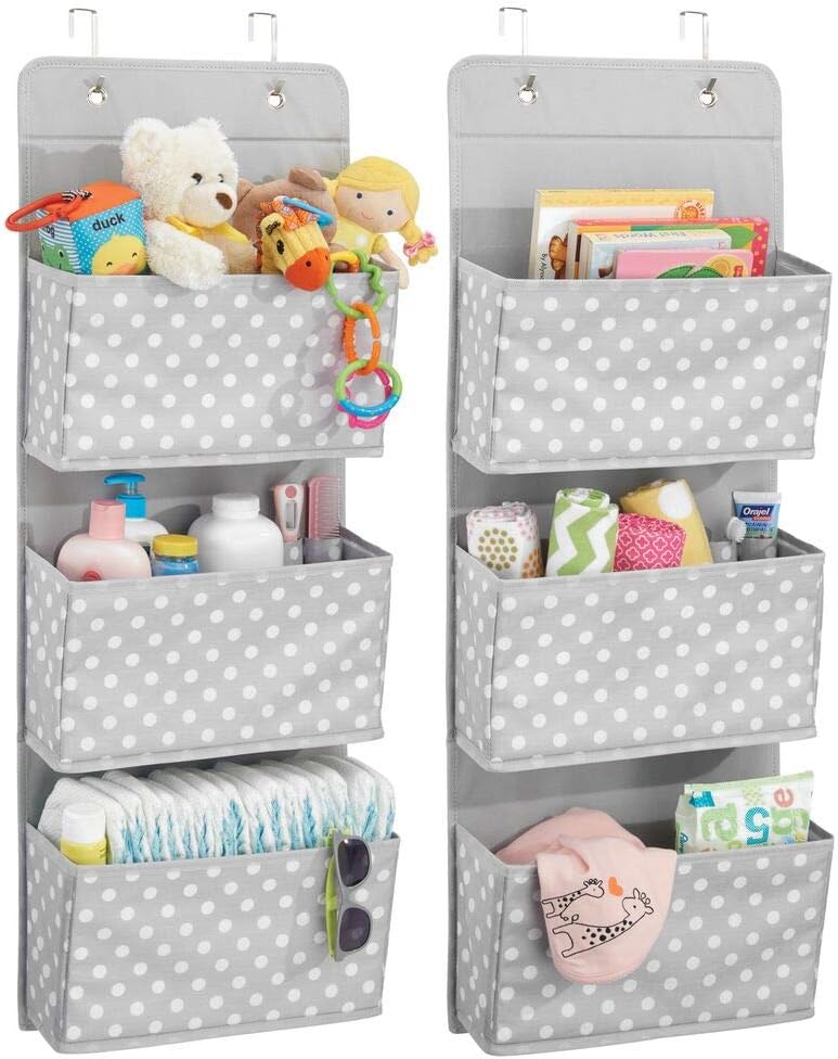 mDesign Set of 2 Wardrobe Organiser — Hanging Clothes Storage for