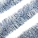 Alonsoo 25ft Christmas Tinsel Garland, Christmas Tree Ornaments Home Party Classic Shiny Sparkly Ceiling Hanging Decorations,3.6 inch Wide Filaments Silver