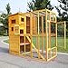 Sandinrayli Cat House Outdoor Run Wooden Cat Rabbit Home w/Outside Fun Run Small Animal Enclosure Cage