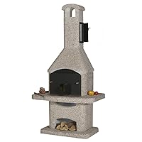  Nova Quattro Grillkamin Naturstein XXL grau Grilloven Garten 