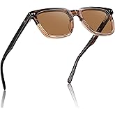 CARFIA Retro Acetate Polarized Sunglasses for Men UV Protection Square Classic Eyewear for Driving Outdoor