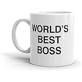 World's Best Boss Mug, The Office Coffee Mug 11 oz Ceramic Mug Funny Unique Idea Cup Gifts for Office Male Female Bosses Coworkers (11oz)
