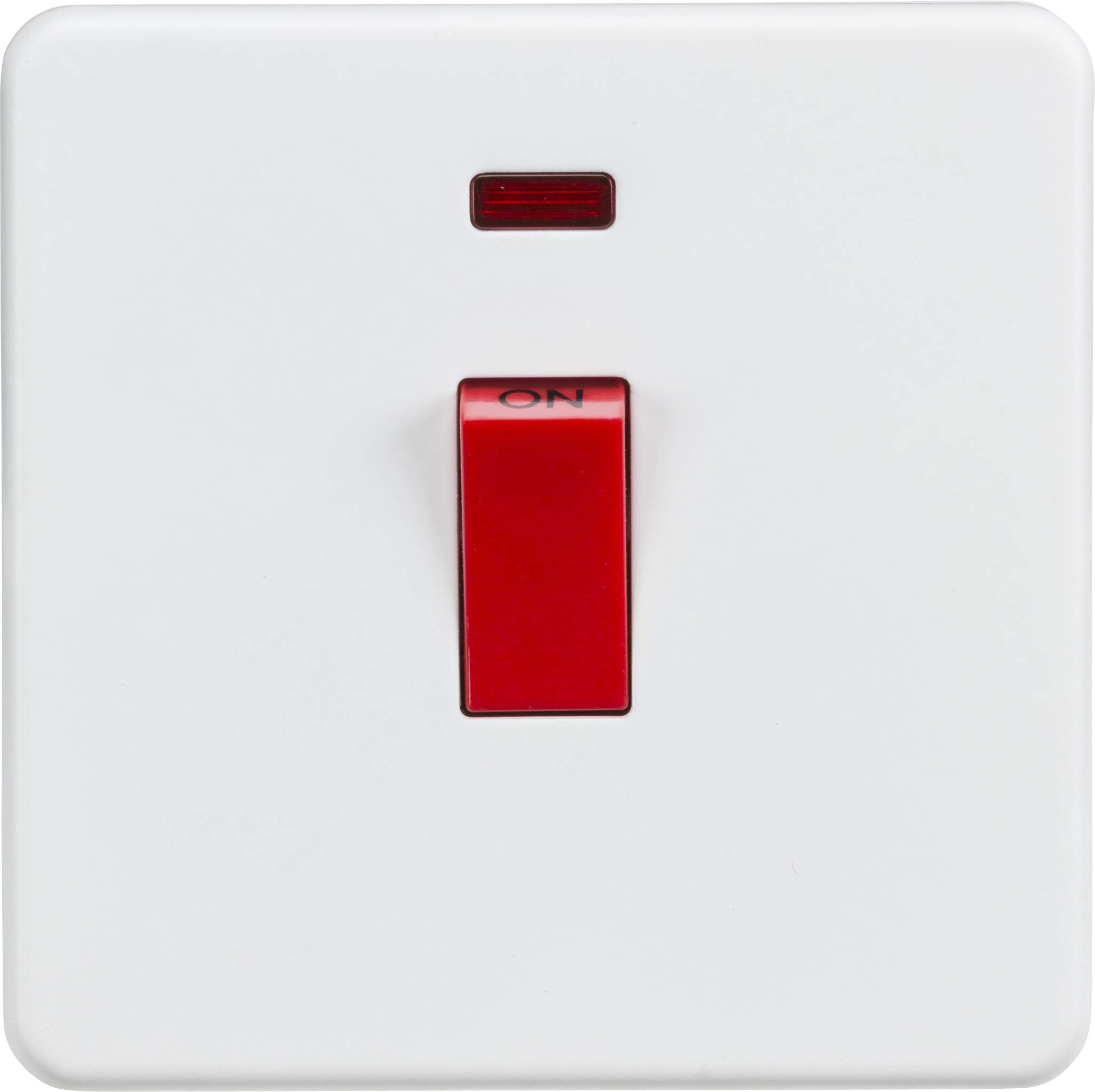 Knightsbridge SF8331NMW Screw Less 45A 1G DP Switch with Neon, White