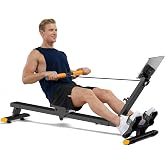 Rowing Machines for Home,Workout Equipment,Exercise Rower with Quiet Resistance,350LBS Capacity,LCD Monitor,Knee Pads, Workout Gloves&amp;Extra Pull Rope for Full Body Exercise