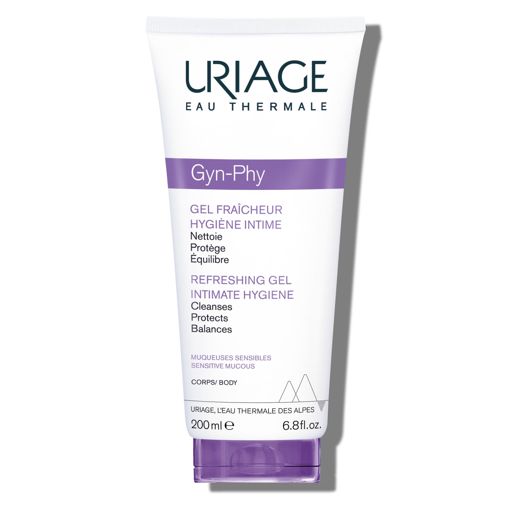 Uriage Gyn-Phy Refreshing Intimate Cleansing Gel 200ml - Cleanses and Preserves Natural Balance - Physiological pH and Glyco-Gyn Complex - Floral Fragance