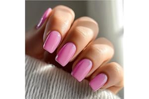 OAUEE Semi Cured Gel Nail Strips | 20 Gel Nail Stickers | Gel Nail Stickers With UV Light Required | Salon Quality, Easy Application And Removal（Hot Pink）