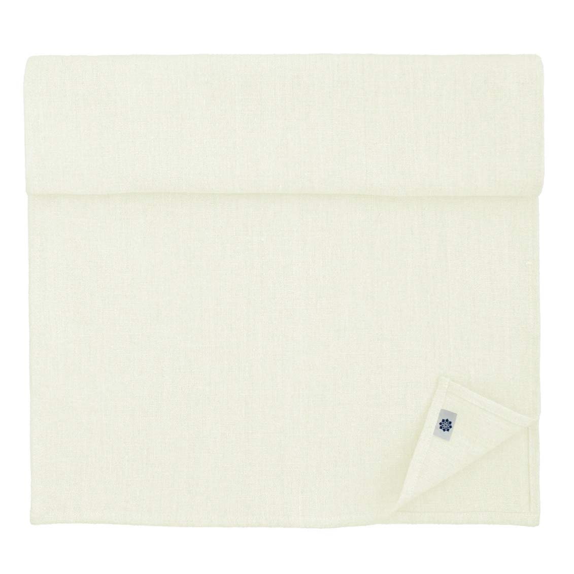 Linen & Cotton Lovely Stonewashed Table Runner RUSTICO, 100% Linen - 44 x 180cm (17.6''x 72''), Milk-White