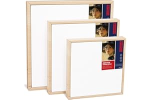 HANSILK 4 * 4/6 * 6/8 * 8 Inch Blank Framed Canvas Wall Art - Premium White Cotton Canvas Panel for DIY Painting, Custom Art, Home Decor - Ready to Hang, Pre-Stretched Wood Frame -3pcs