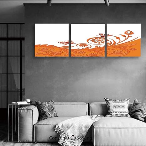 Amazon オレンジ アートフレーム 40x40cm パネルアートボード インテリア絵画 おしゃれポスター 壁掛け絵画 アートストリート 3枚 Hd しゃしん 昔ながらのスタイルの蝶オレンジホワイトの花まんじと芸術的なバラ支店モチーフ ウォールステッカー オンライン通販
