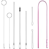 8 Pcs Drawstring Threader Tool Set,Sewing Loop Kit Include Sewing Loop Turner,Stainless Steel Sewing Long Loop Turner Tool wi