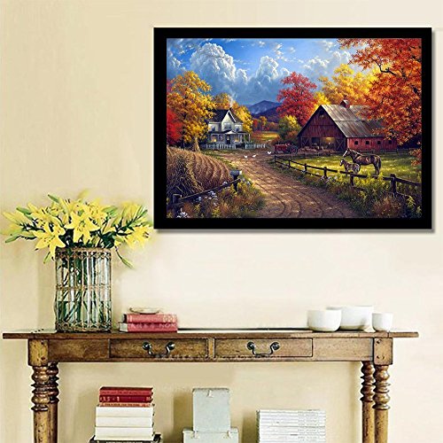 5D DIY Village Farm Diamond Painting By Number Kits 12X16 inches