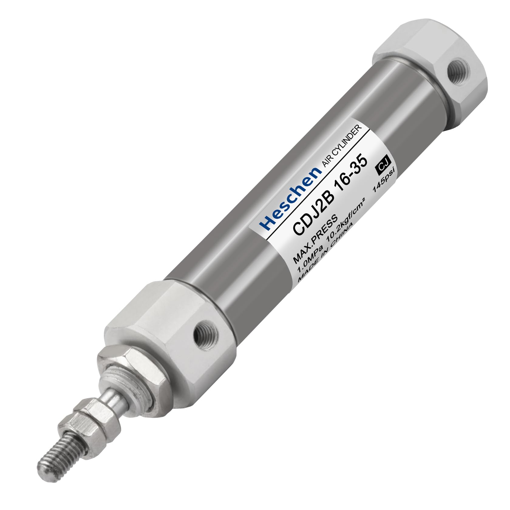 Heschen Slim Air Cylinder, Pneumatic Cylinder CDJ2B 16-35, M5 Port, 16mm Bore, 35mm Stroke