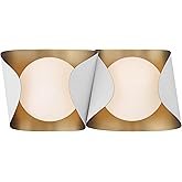 Minka Lavery 3772-893 Flare 2 Light 17" Wide Bathroom Vanity Light - Sand White and Legacy Brass with Etched Opal Glass