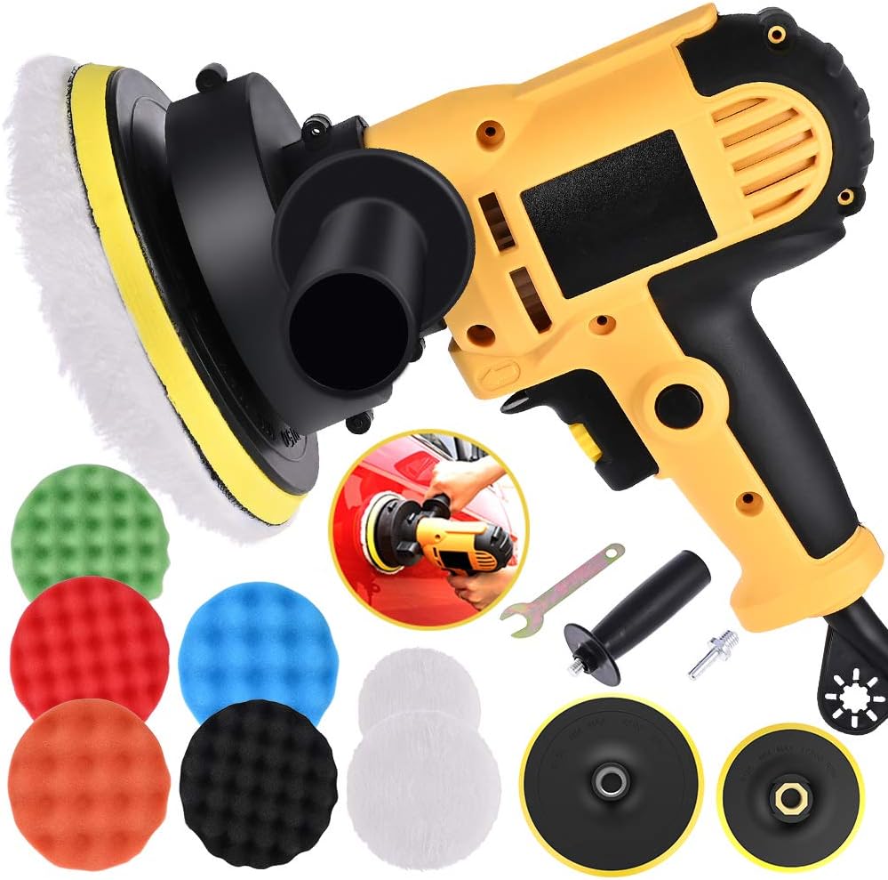 Faburo 125MM Electric Polisher Kit, 600W Polishing Machine Buffer with Detachable Polishing Pad