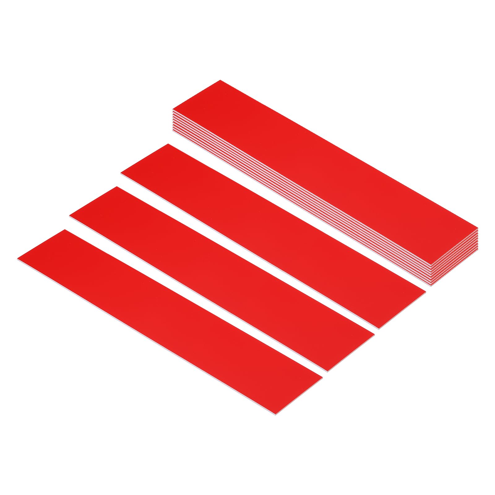 PATIKIL 10"x2" Blank Name Plates, 12 Pack Custom Engraved Name Plate Rectangle Laser Engraving Blanks for Personalized Nameplates Office Desk DIY Painting Supplies, Red, White