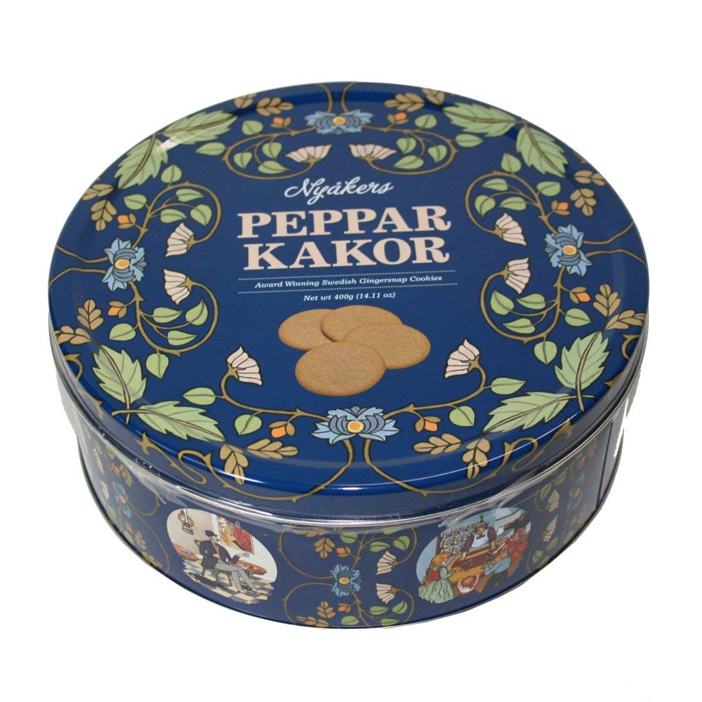 Nyakers - Peppar Kakor - Gingersnaps - Blue Tin - 400g