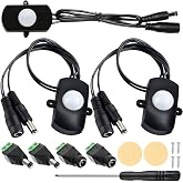 DKARDU DC 12V to 30V 3A Mini Pir Motion Sensor Switch, Infrared Activated LED Switch Controller LED Motion Sensor Switch for Wall Lamps, with DC Terminal Connector, Screwdriver (2 Pack)