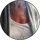 SIYOMONT Long Pendant Necklace 14K Gold Plated Karma Circle Birthstone Y Chain for Women Jewelry Gift