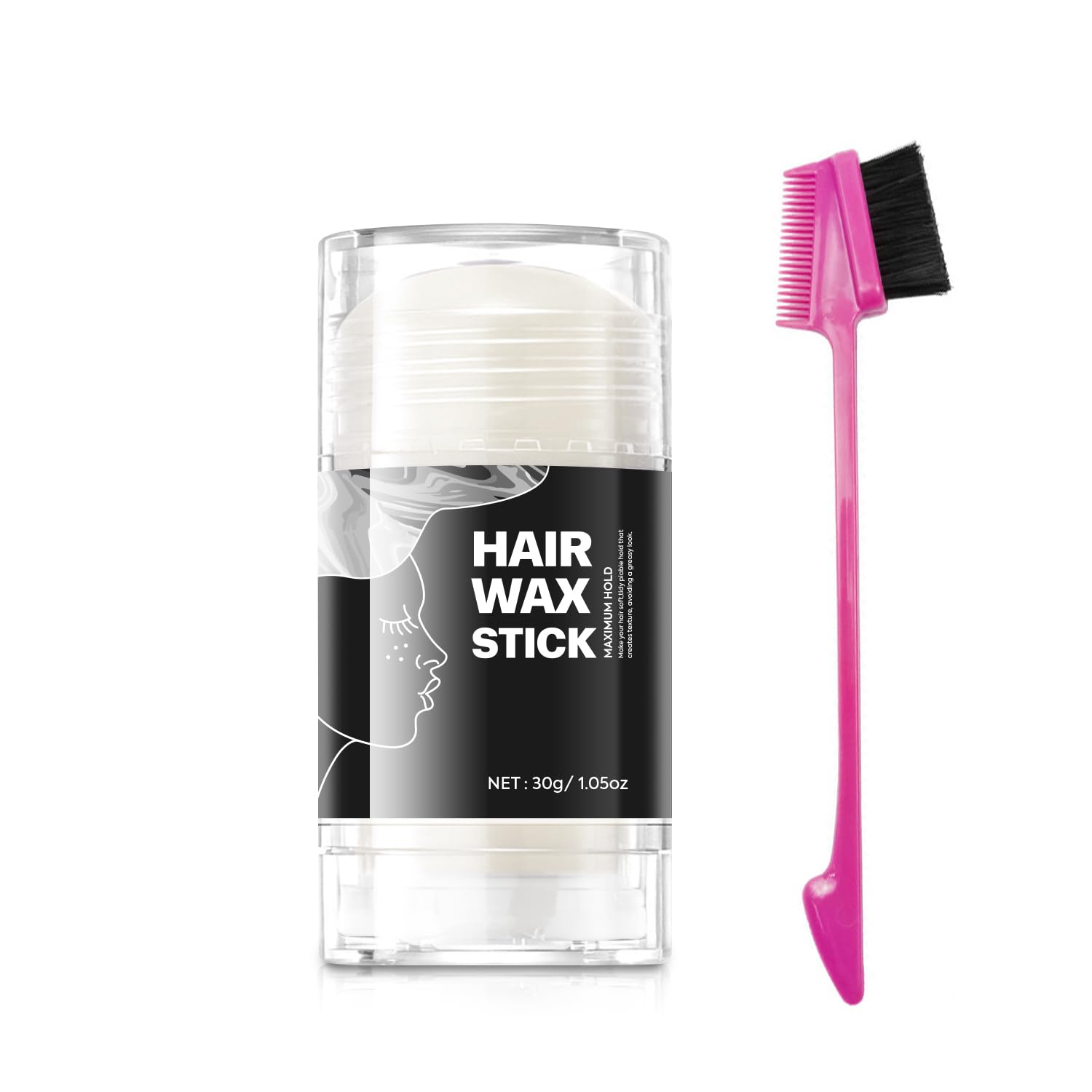 immetee Hair Wax Stick, Slick Stick for Hair, Slick Back Wax Stick for Women, Edge Control Gel, Smooth Frizz Hair Slick Stick.30g (White)